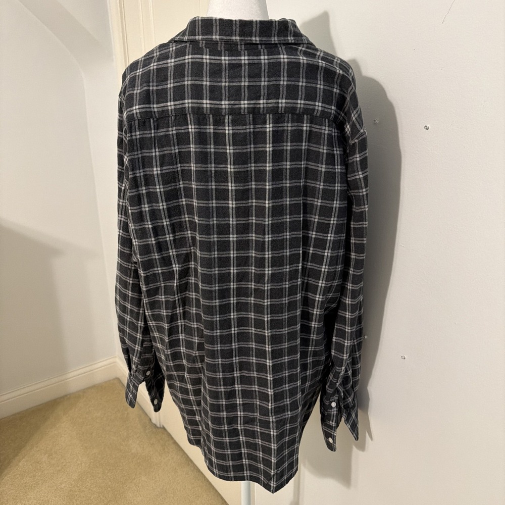 EUC Frank & Eileen Relaxed Button Up Shirt Flannel Dark Gray Plaid Long Sleeve L - Picture 10 of 12